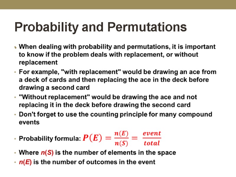 Probability and Permutations